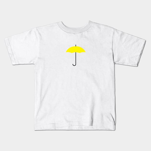 Yellow umbrella Kids T-Shirt by SeriousKoala